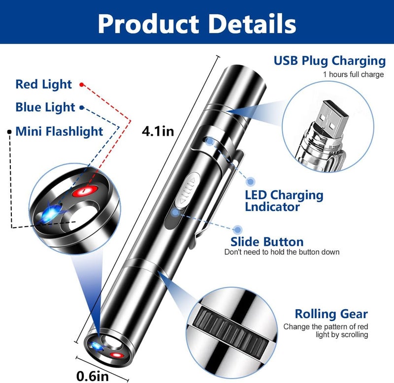Rumcut Laser Pointer Cat Toys, Cat Laser Pointer Toy with Three Light Modes, Five Adjustable Patterns,USB Portable Charging, Interactive cat Toy Multifunctional and Portable - Image 5